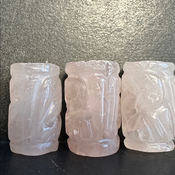 Vintage Chinese Carved Rose Quartz Beads Bundle - Picture 4 of 4